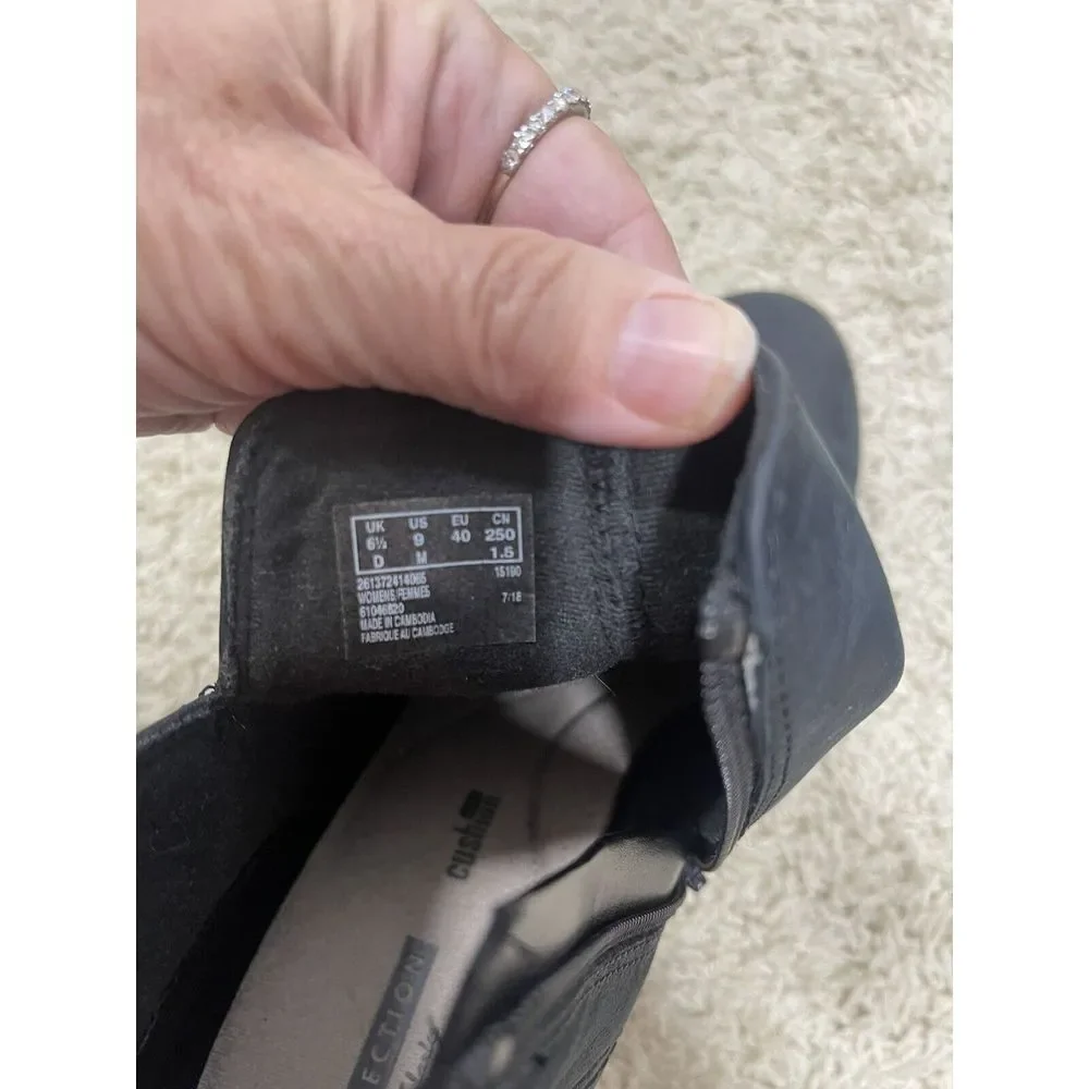 Clarks Women's Verona Trish Ankle Boots‎ Black Size 9 Western Comfort Non Slip